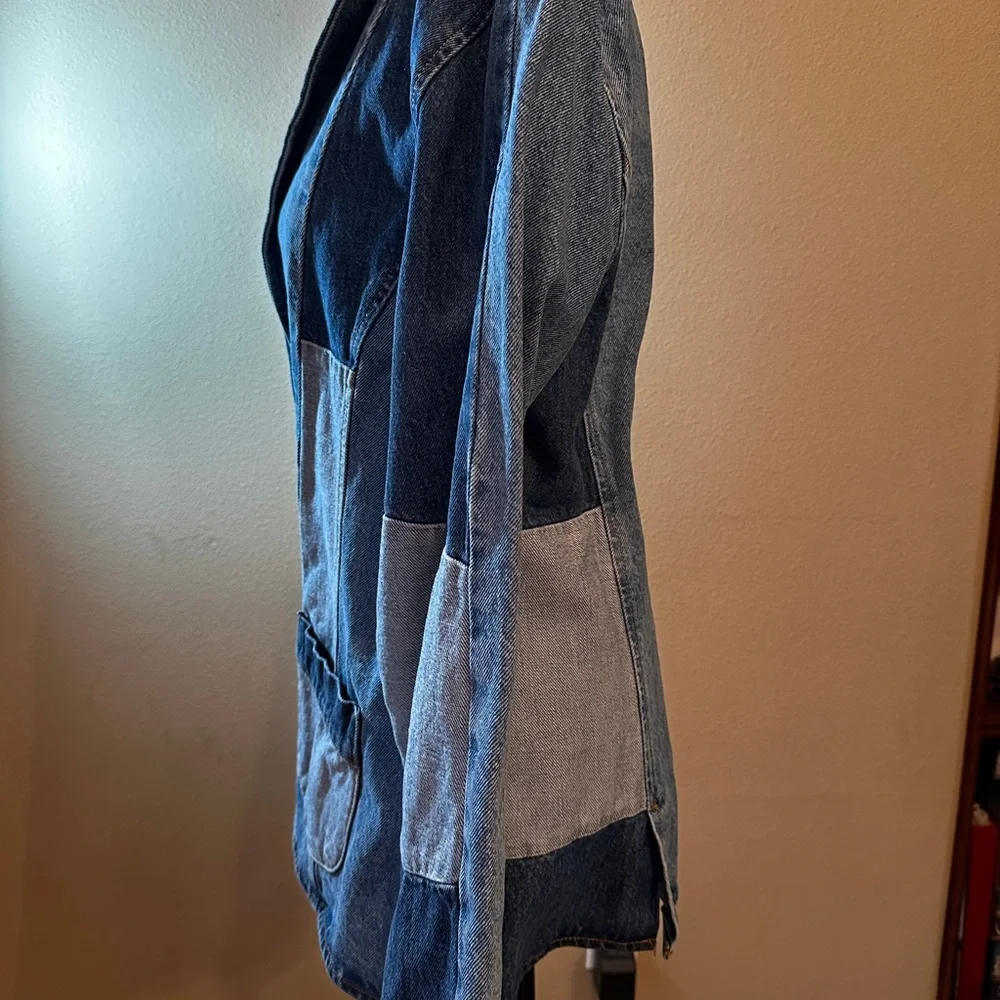 Wrangler x Lainey W Patchwork Denim Blazer Jacket • Rare Collab • Size Large - Picture 10 of 15